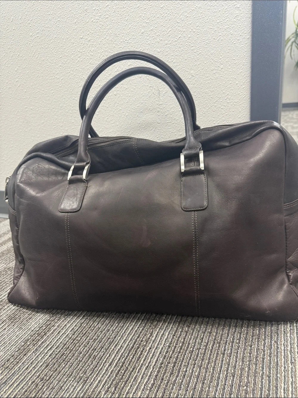 Wilsons Leather Deep Mahogany Duffel Travel Bag